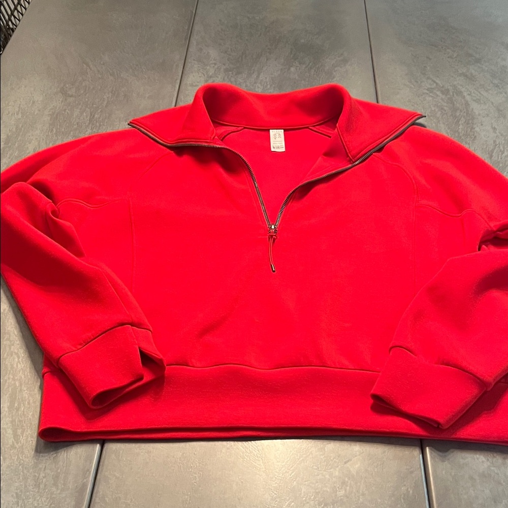 SPANX Red Quarter-Zip Women's Pullover Sweatshirt